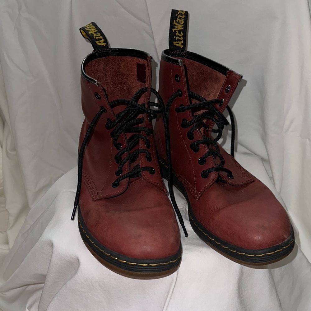 Dr. Martens Red Leather Boots